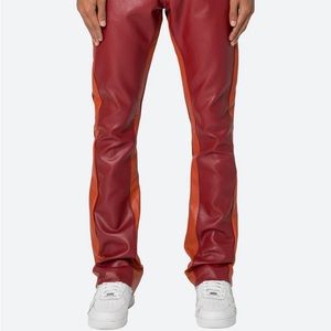 MNML B518 LEATHER FLARE PANTS